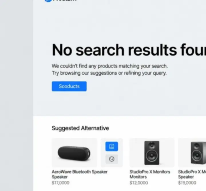 Komunikat informujący o braku znalezionych produktów